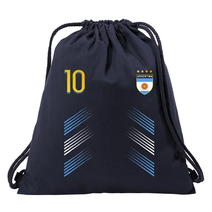 Argentina Soccer Fans Jersey Argentinian Flag Football Lover Drawstring Bag