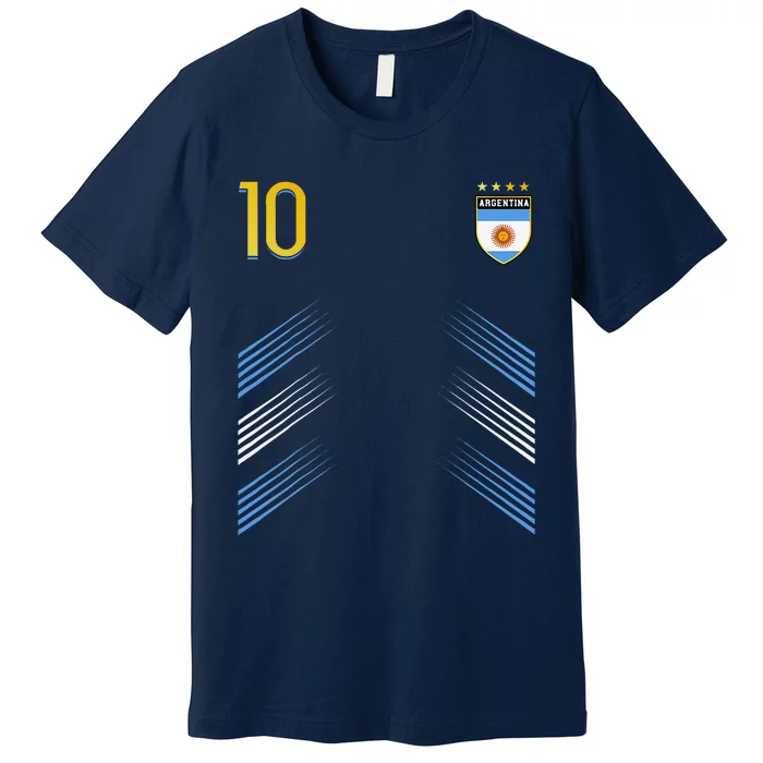 Argentina Soccer Fans Jersey Argentinian Flag Football Lover Premium T-Shirt