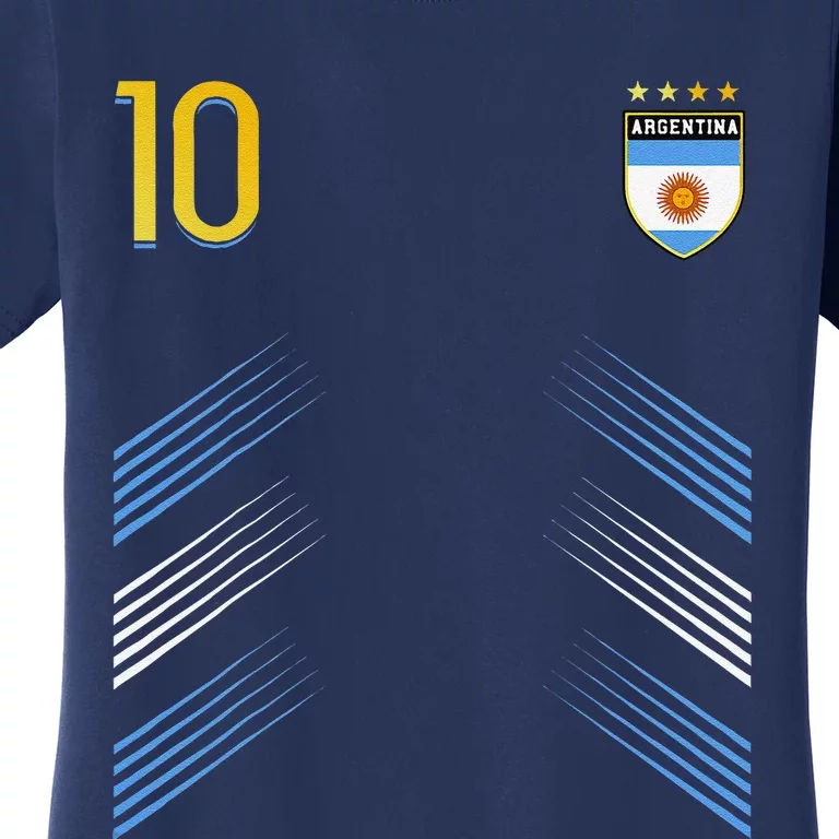 Argentina Soccer Fans Jersey Argentinian Flag Football Lover Women's T-Shirt