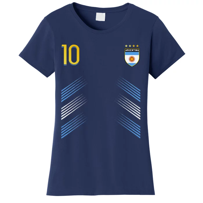 Argentina Soccer Fans Jersey Argentinian Flag Football Lover Women's T-Shirt