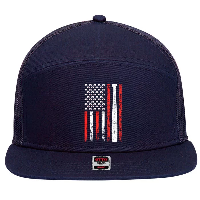 American Sports Flag National Nurses Day Baseball Bat Gift 7 Panel Mesh Trucker Snapback Hat