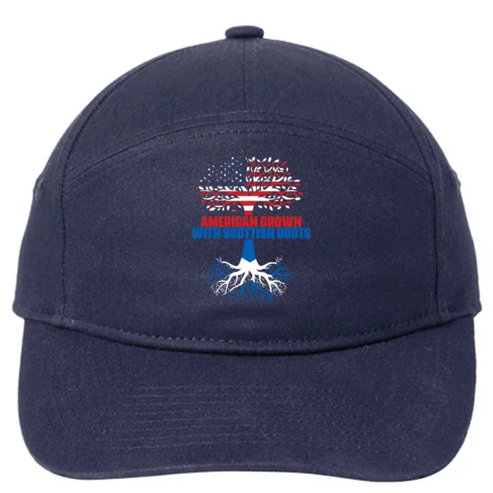 America Scotland Flag Half Scottish Half American Citizen Cute Gift 7-Panel Snapback Hat