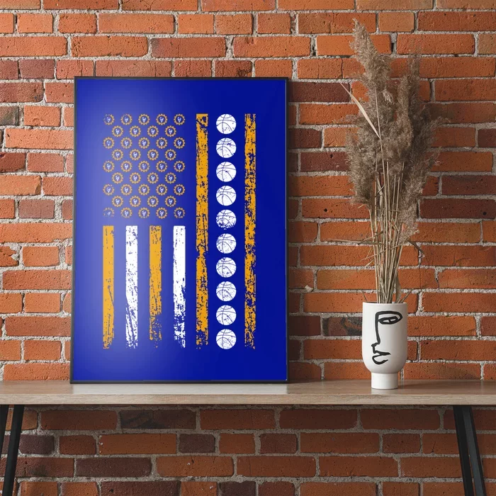 American Sports Flag Wrench Decor Basketball Labor Day Great Gift Poster