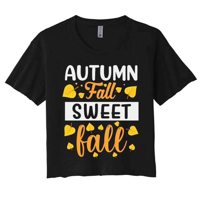 Autumn Sweet Fall Seasonal Graphic Women's Crop Top Tee