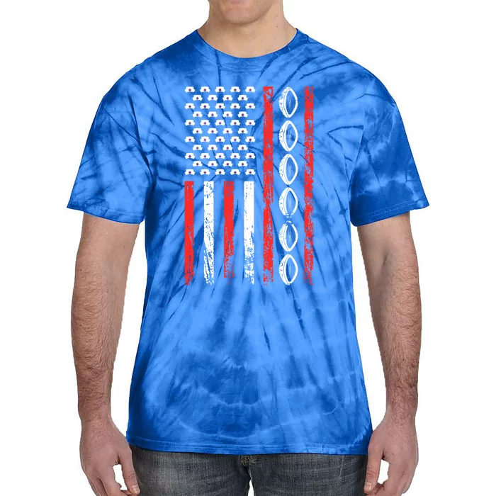 American Sports Flag National Nurses Day Rugby Football Cute Gift Tie-Dye T-Shirt