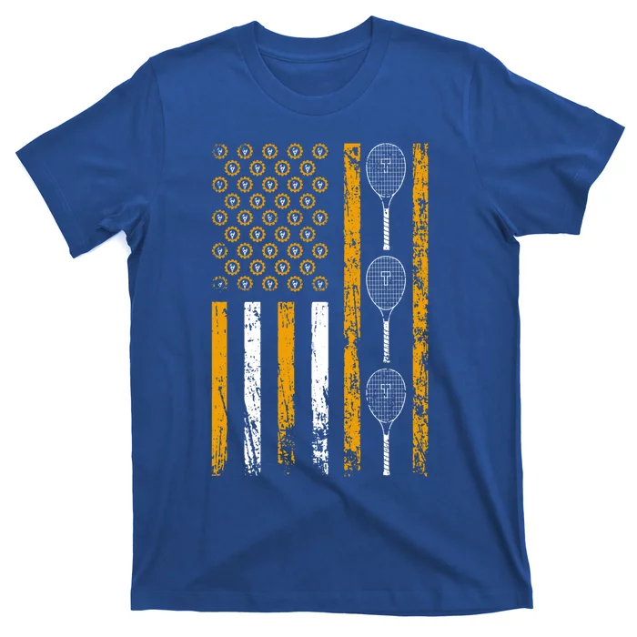 American Sports Flag Wrench Decor Tennis Labor Day Gift T-Shirt