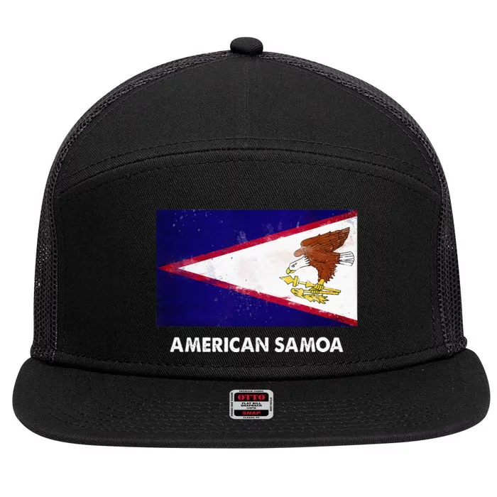 American Samoa Flag American Samoan 7 Panel Mesh Trucker Snapback Hat