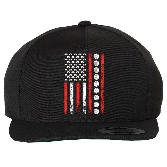 American Sports Flag National Nurses Day Volleyball Gift Wool Snapback Cap