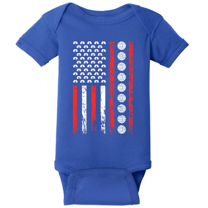 American Sports Flag National Nurses Day Volleyball Gift Baby Bodysuit