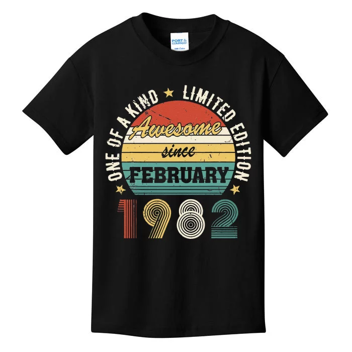 Awesome Since February 1982 – Happy Birthday Kids T-Shirt