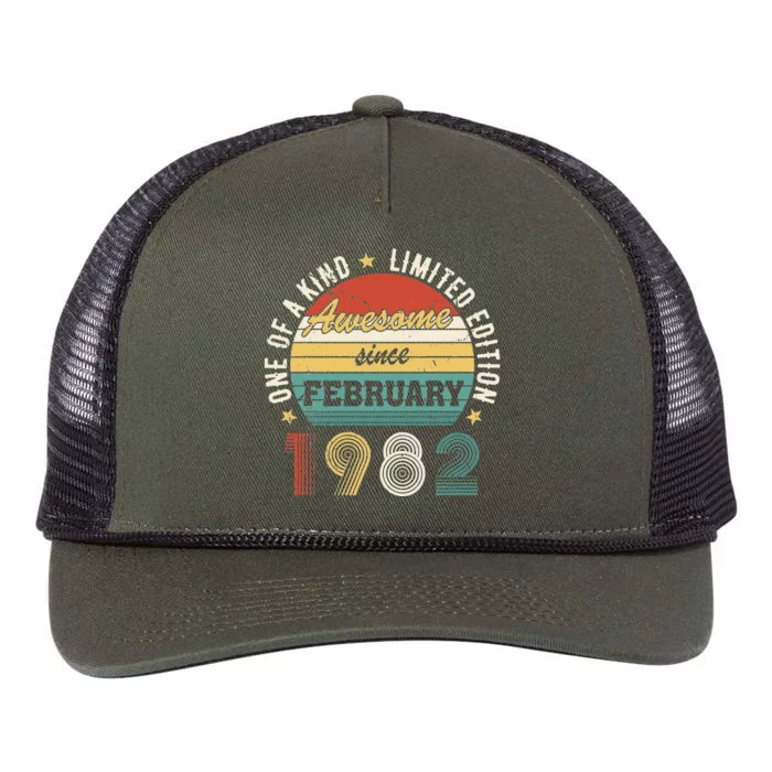 Awesome Since February 1982 – Happy Birthday Retro Rope Trucker Hat Cap