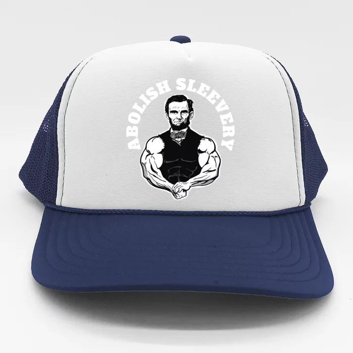 Abolish Sleevery Funny Abraham Lincoln Free The Sleeves Trucker Hat