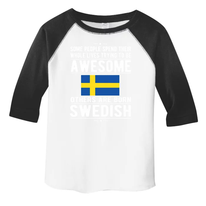 Awesome Swedish Flag Sweden Swedish Roots Gift Toddler Fine Jersey T-Shirt