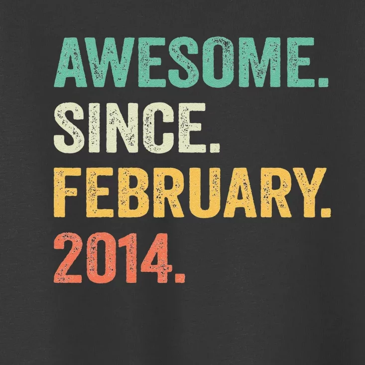 Awesome Since February 2014 9th Birthday Gift 9 Year Old Toddler T-Shirt