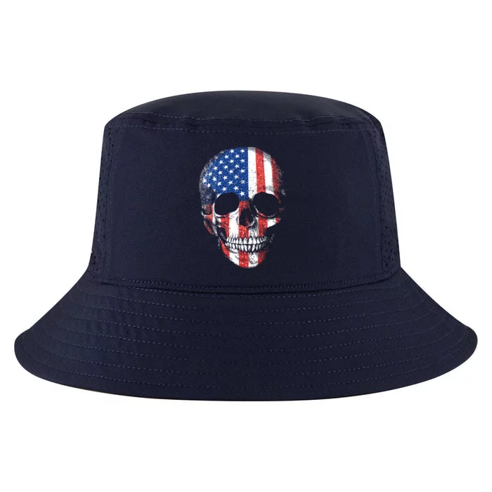 American Skull Flag Usa Patriotic 4th Of July Gift Cool Comfort Performance Bucket Hat