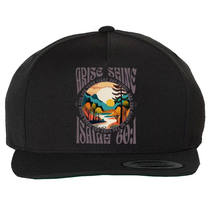 Arise Shine For Your Light Has Come Bible Verse Wool Snapback Cap