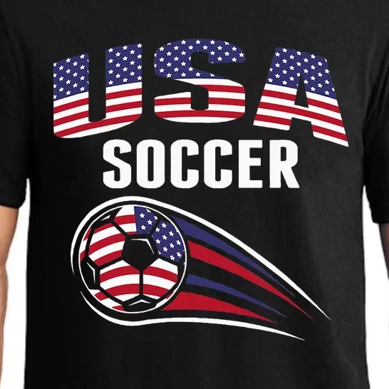 America Soccer Fans Jersey United States Football Lovers Pajama Set