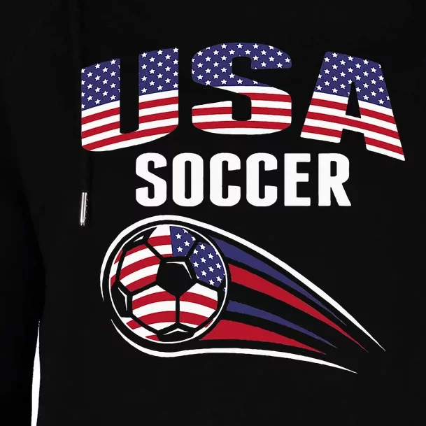 America Soccer Fans Jersey United States Football Lovers Womens Funnel Neck Pullover Hood