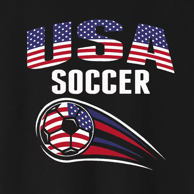 America Soccer Fans Jersey United States Football Lovers Women's Crop Top Tee