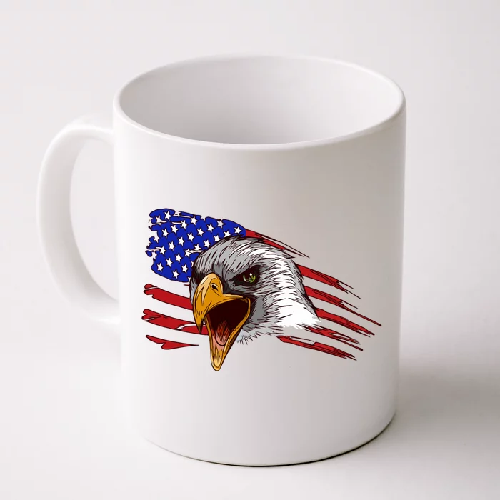 American Symbol Flag Day Gift Patriotic Eagle Gift Front & Back Coffee Mug