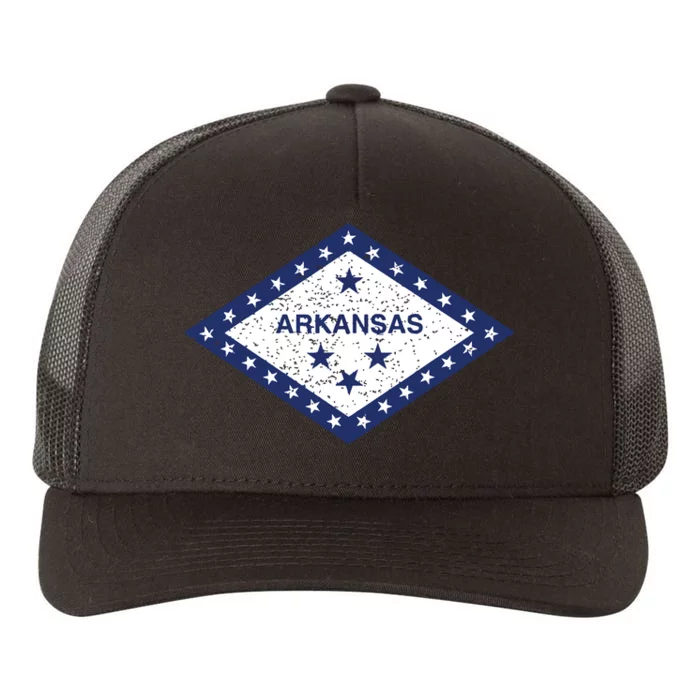 Arkansas State Flag Vintage Distressed Design T Yupoong Adult 5-Panel Trucker Hat