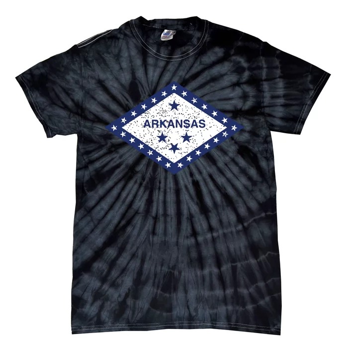 Arkansas State Flag Vintage Distressed Design T Tie-Dye T-Shirt