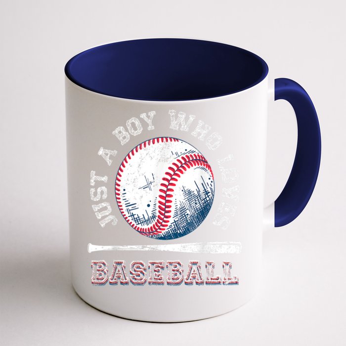 American Sport Fan Baseball Lover Boy Batter Baseball Gift For Player Front & Back Coffee Mug