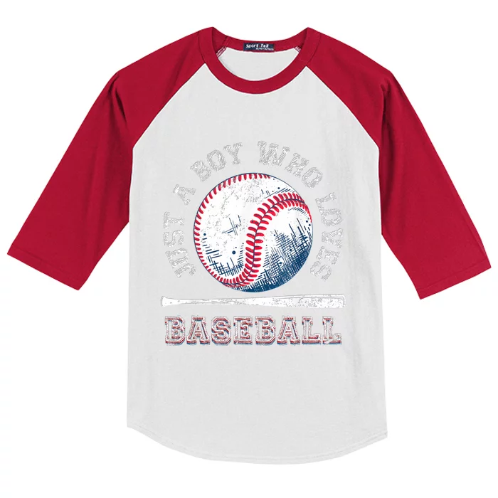 American Sport Fan Baseball Lover Boy Batter Baseball Kids Colorblock Raglan Jersey