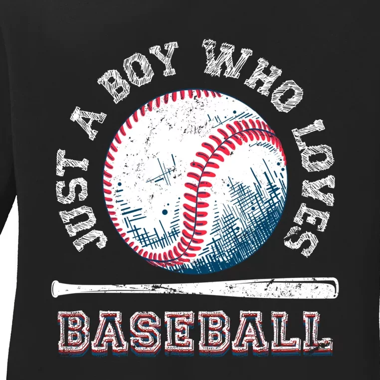 American Sport Fan Baseball Lover Boy Batter Baseball Ladies Long Sleeve Shirt