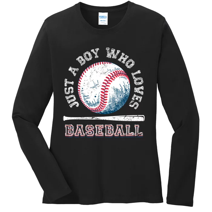 American Sport Fan Baseball Lover Boy Batter Baseball Ladies Long Sleeve Shirt