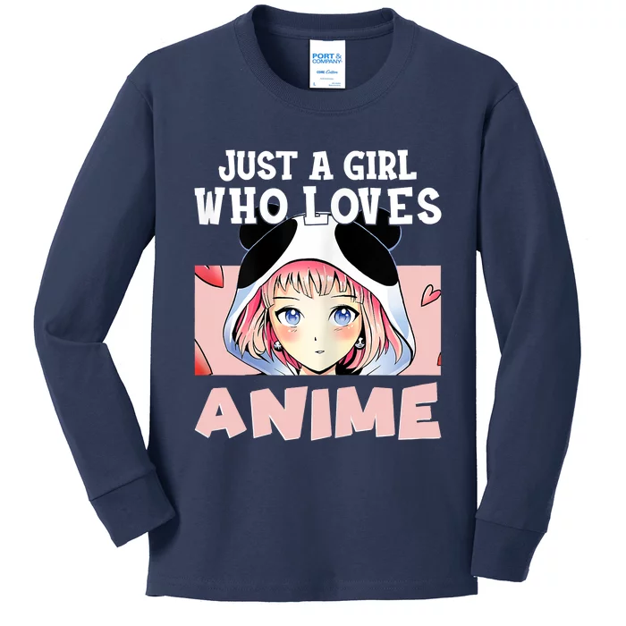 Anime Shirts For Girls , Just A Girl Who Loves Anime Kids Long Sleeve Shirt