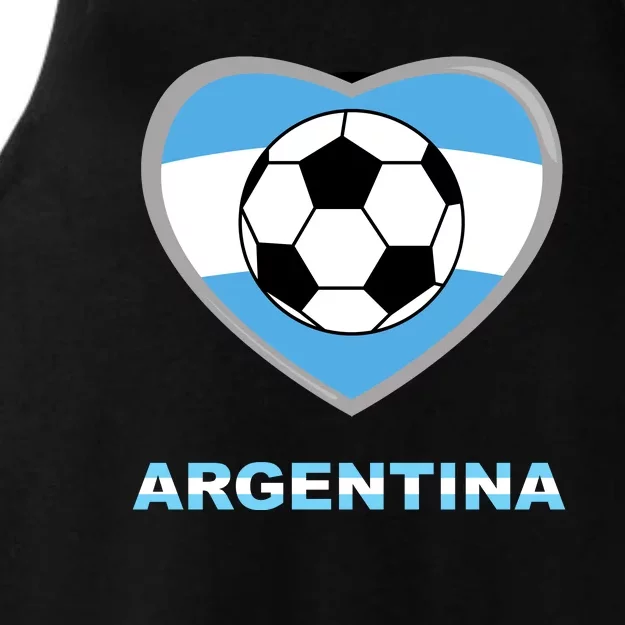 Argentina Soccer Football Argentinian Flag Ladies Tri-Blend Wicking Tank