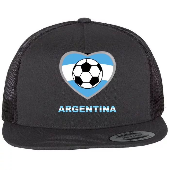 Argentina Soccer Football Argentinian Flag Flat Bill Trucker Hat