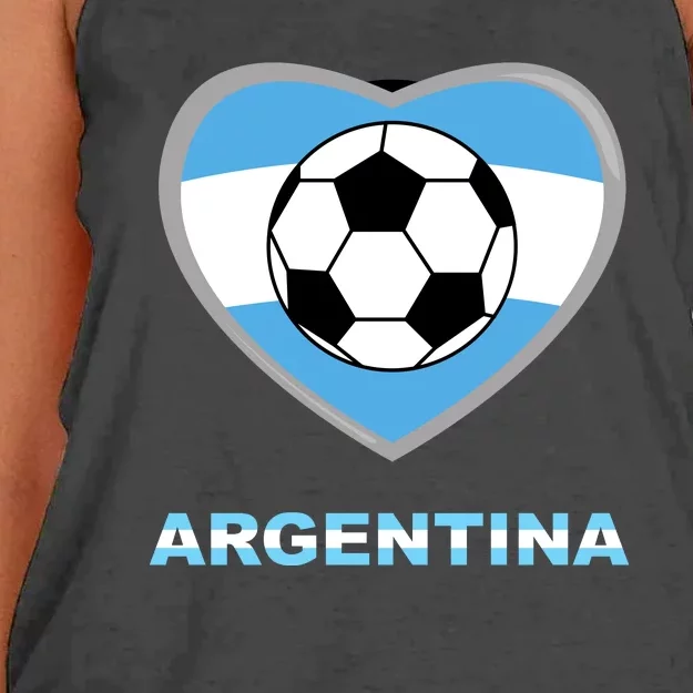 Argentina Soccer Football Argentinian Flag Women's Knotted Racerback Tank