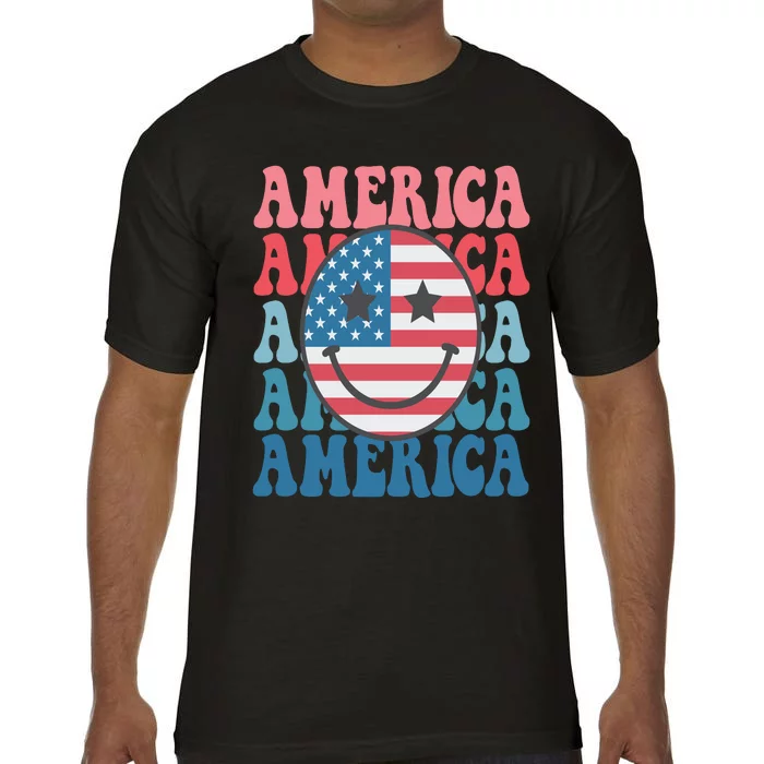 America Smiley Face Comfort Colors T-Shirt