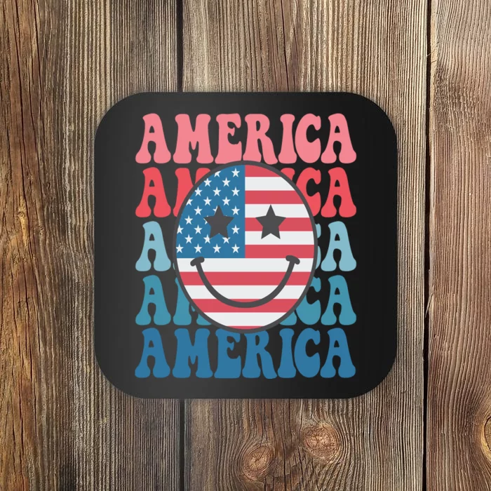 America Smiley Face Coaster