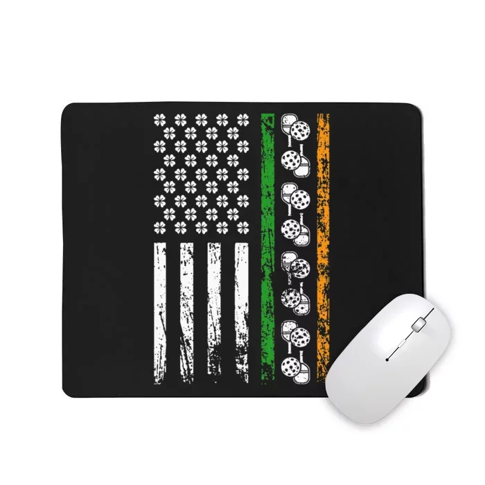 American Sports Flag St. Patrick's Day Pickleball Clover Mousepad