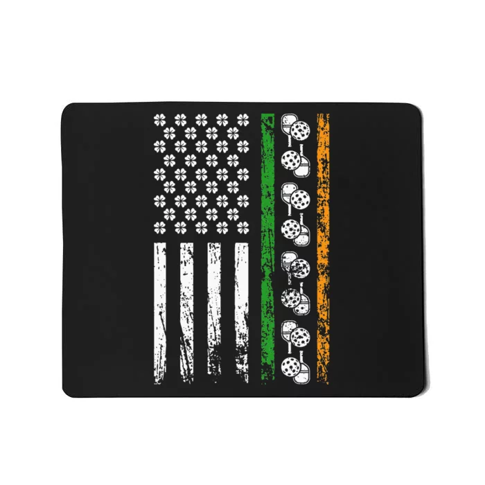 American Sports Flag St. Patrick's Day Pickleball Clover Mousepad