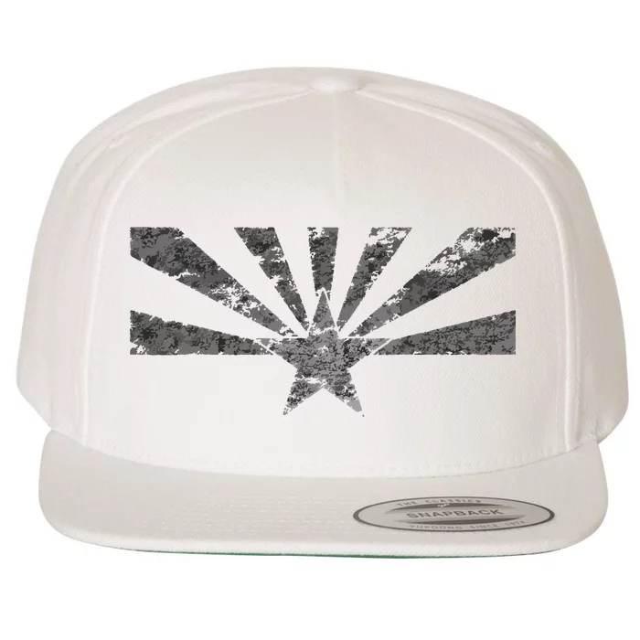 Arizona State Flag Distressed Vintage Az Flag Print Wool Snapback Cap