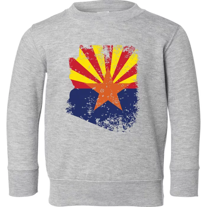 Arizona State Flag Faded Flag Of Arizona Toddler Sweatshirt