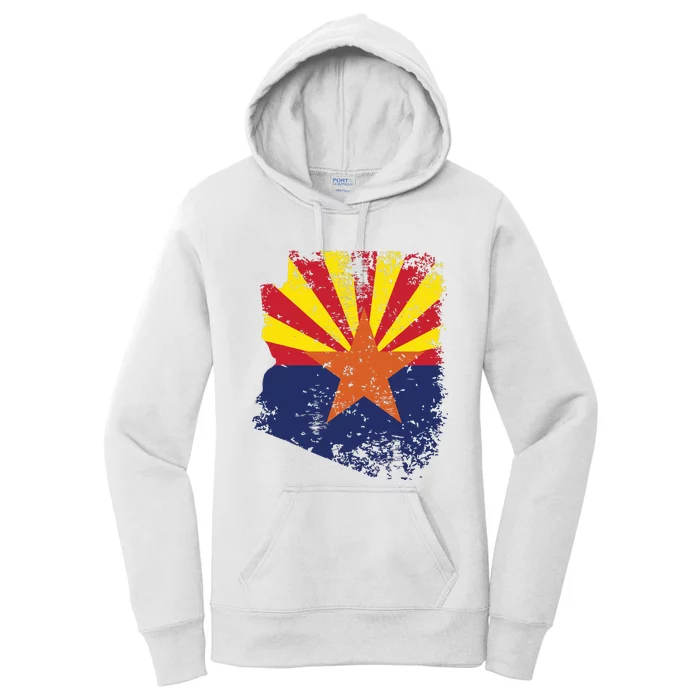 Arizona State Flag Faded Flag Of Arizona Women's Pullover Hoodie