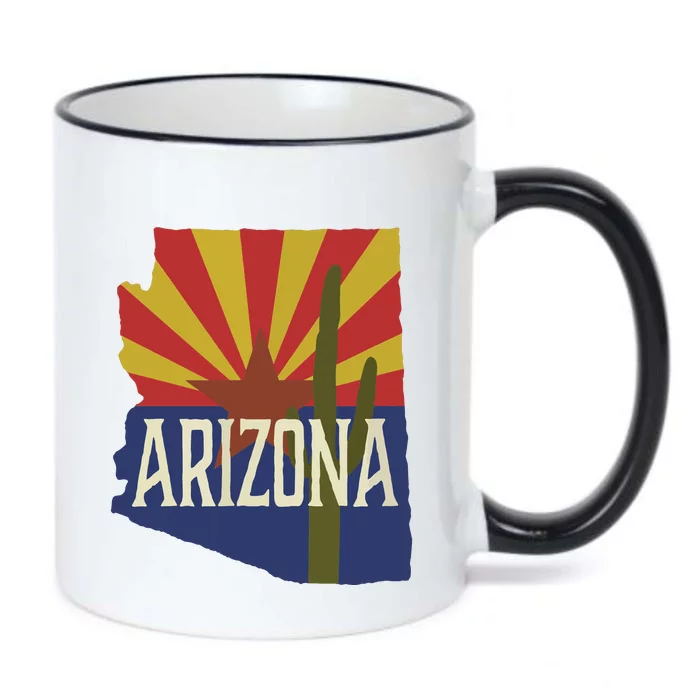 Arizona State Flag Saguaro Black Color Changing Mug