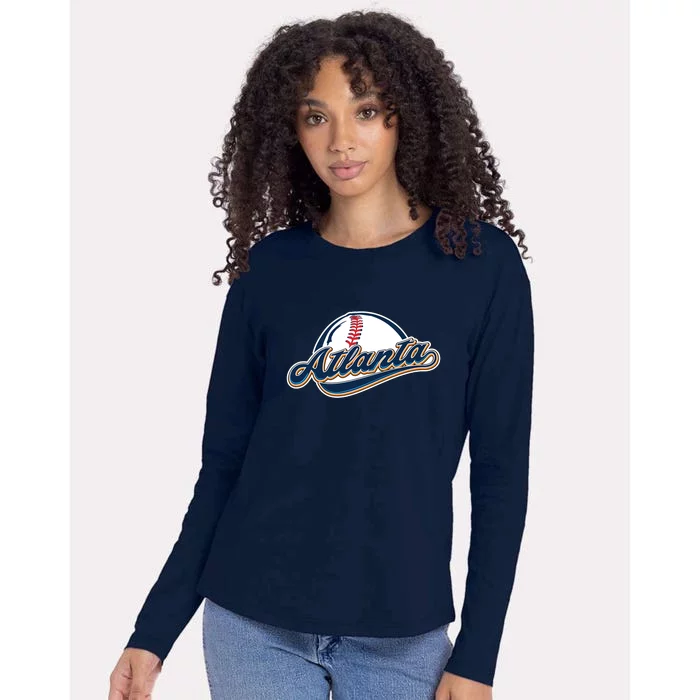 Atlanta Softball Fan Womens Cotton Relaxed Long Sleeve T-Shirt