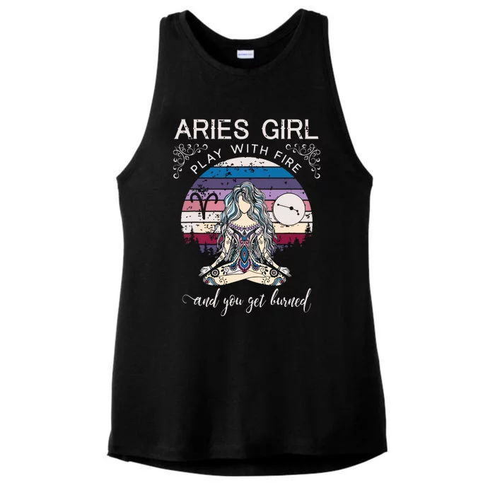 Aries Shirts For Women Retro Aries Girl Birthday Ladies Tri-Blend Wicking Tank