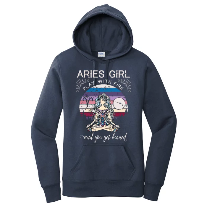 Aries Shirts For Women Retro Aries Girl Birthday Women's Pullover Hoodie