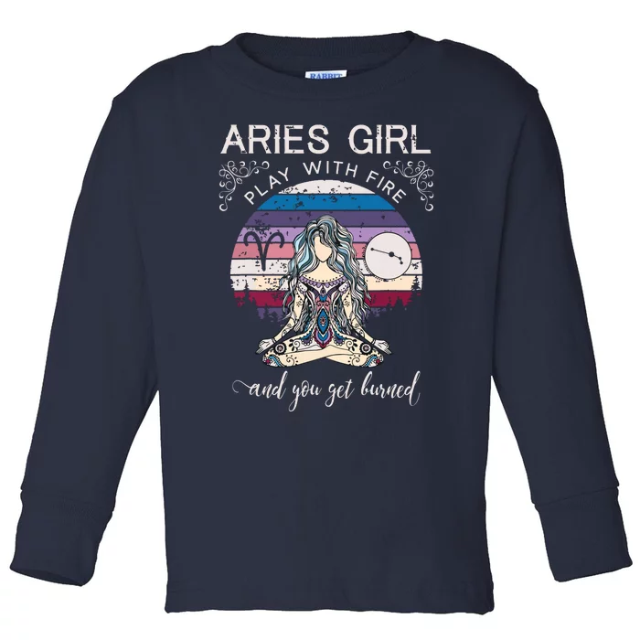 Aries Shirts For Women Retro Aries Girl Birthday Toddler Long Sleeve Shirt