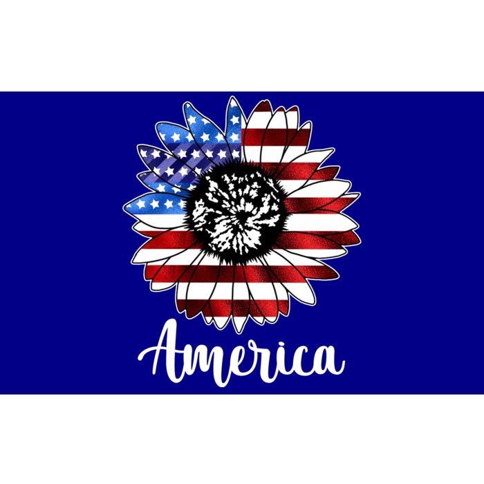 America Sunflower Flag 4th July Bumper Sticker