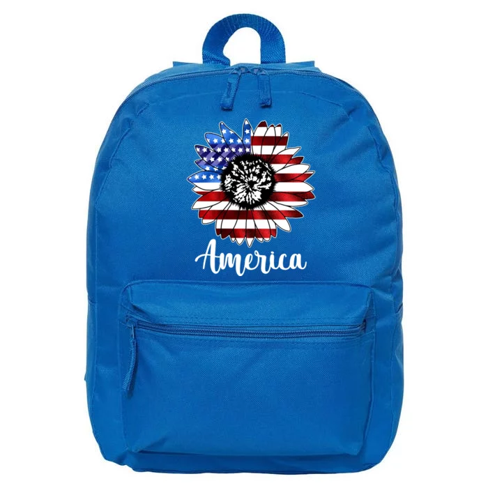 America Sunflower Flag 4th July 16 in Basic Backpack