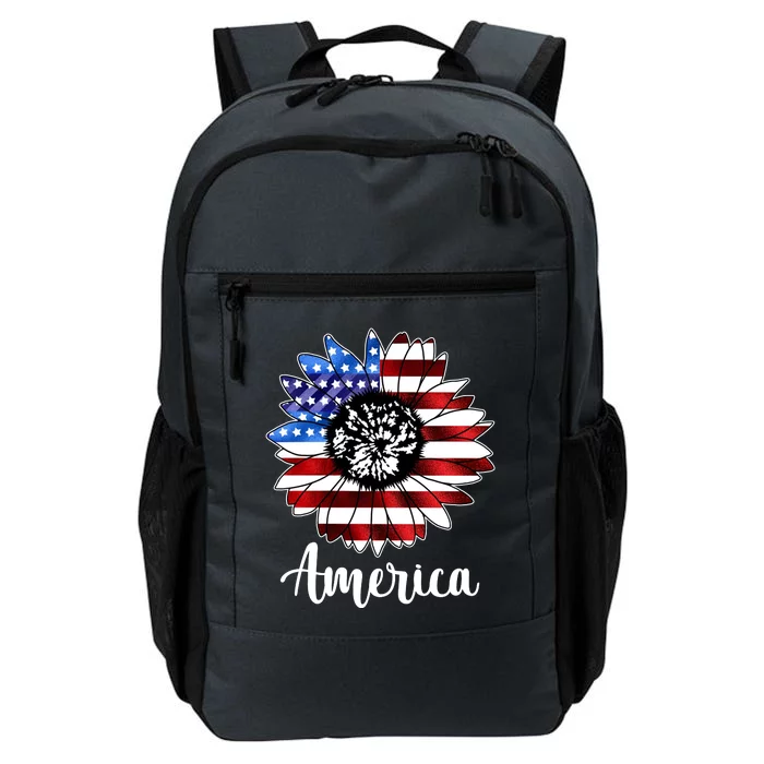 America Sunflower Flag 4th July Daily Commute Backpack