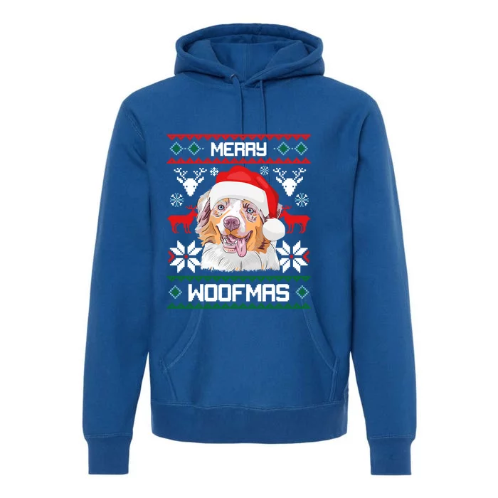 Australian Shepherd Gift For Merry Christmas Woofmas Clothes Cool Gift Premium Hoodie